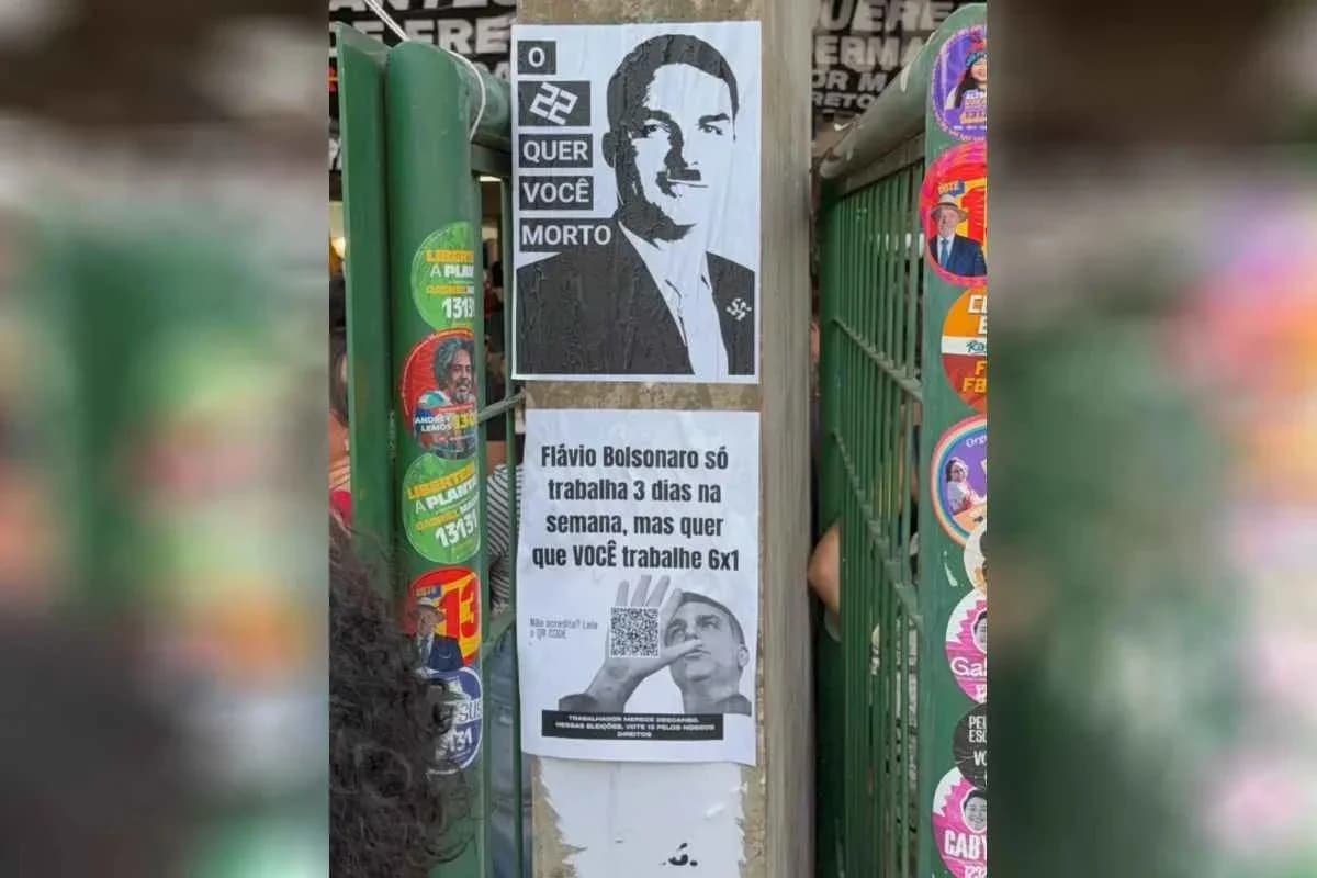Cartaz associa Flávio ao nazismo e será retirado da UnB